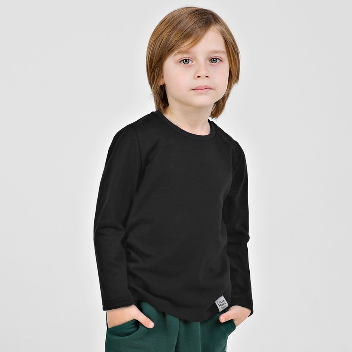 фото Лонгслив для мальчика «basic», рост 134 см, цвет чёрный bossa nova