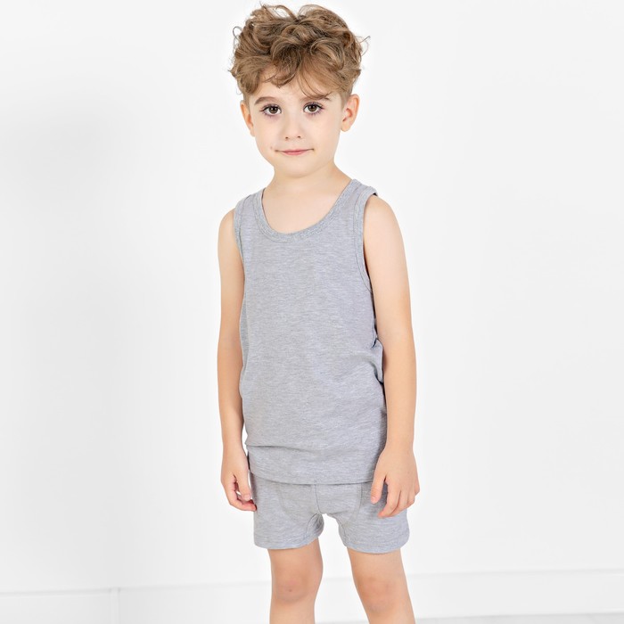 фото Майка для мальчика «basic», рост 110-116 см, цвет серый bossa nova