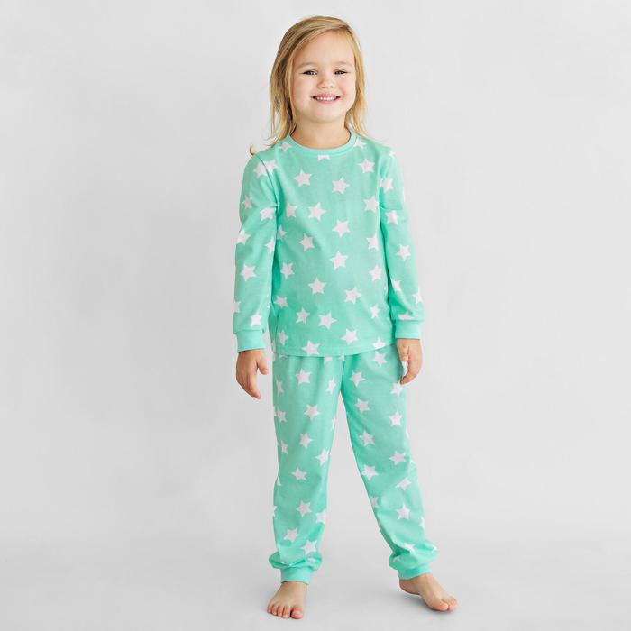 Пижама: джемпер и брюки для девочки «Мечтатель», рост 86-92 см, цвет мятный