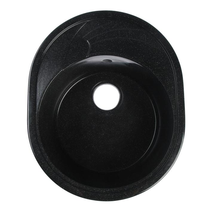 цена Мойка кухонная из камня AG3C1, 570х465 мм, овальная, цвет черный