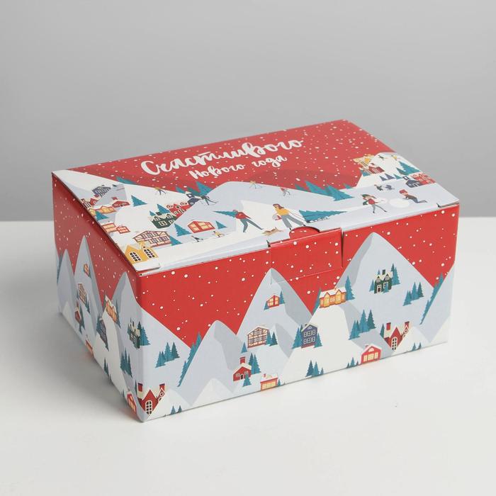 коробка складная 22 × 15 × 10 см Коробка складная «Зимний город», 22 × 15 × 10 см