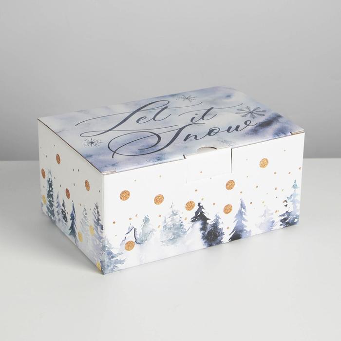Коробка складная «Let it snow», 22 × 15 × 10 см