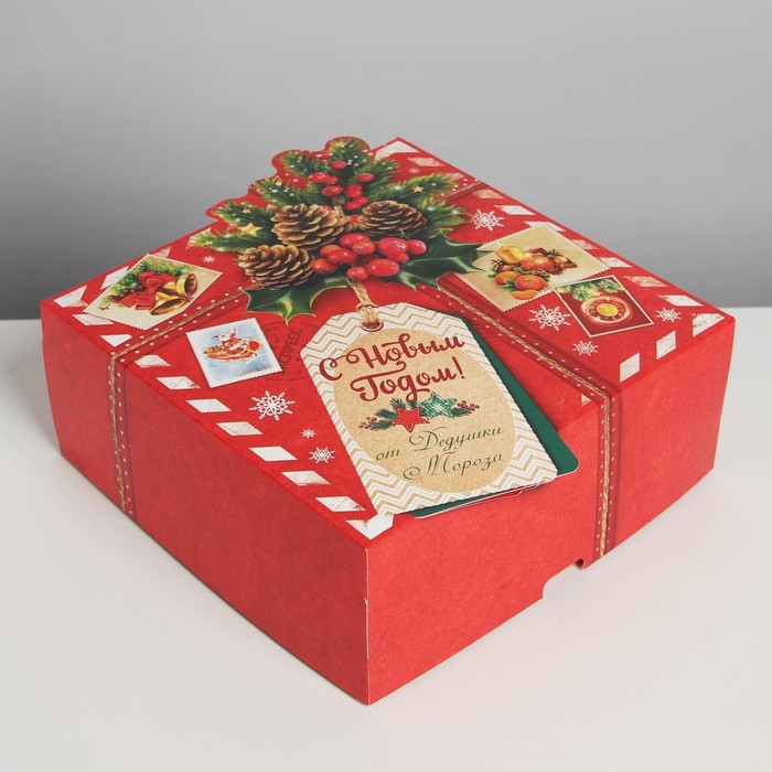 Коробка складная «Почта», 25 х 25 х 10 см коробка складная дед мороз 25 х 25 х 10 см