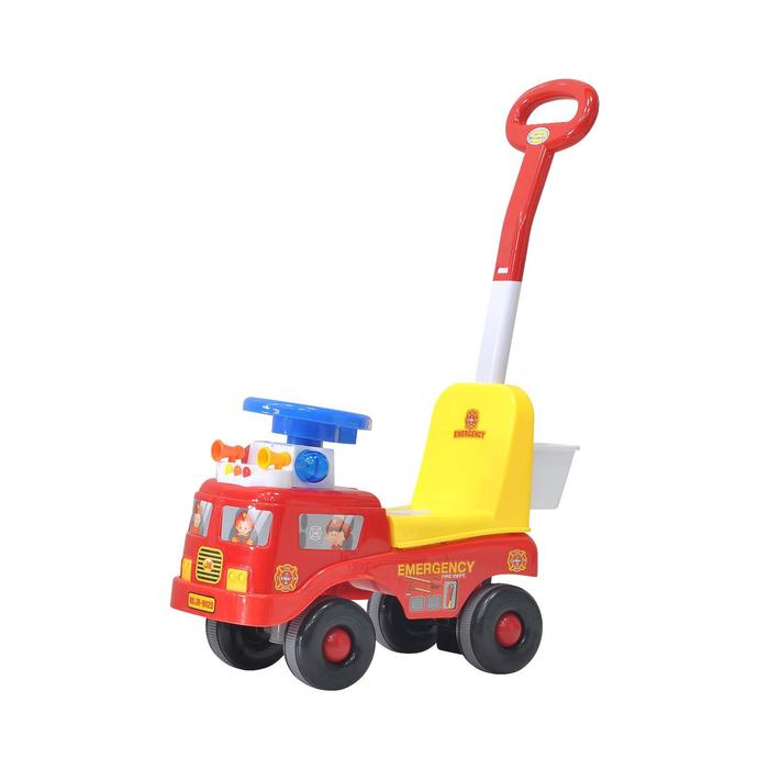 фото Детская каталка everflo «пожарная машина», red, с родительской ручкой