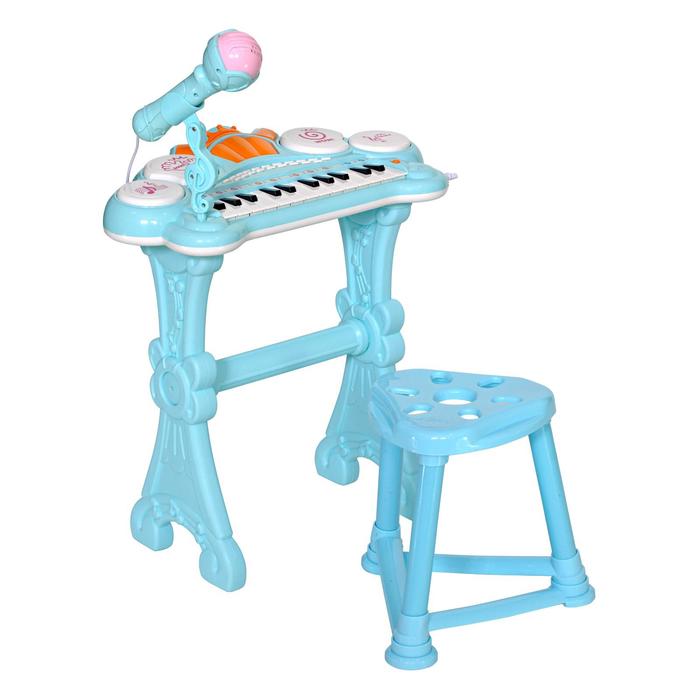 Музыкальный детский центр «Пианино», голубой детский музыкальный инструмент обучающий стол детские игрушки пианино раннее обучение развивающий центр активности музыкальная игра