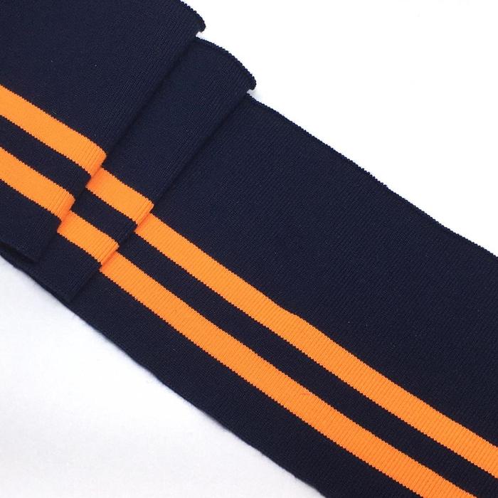 Подвяз, размер 12x80 см, цвет темно-синий, оранжевые полосы