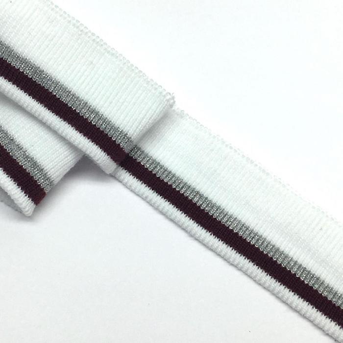 Подвяз, размер 3x80 см, цвет белый, бордо, серебро полоска