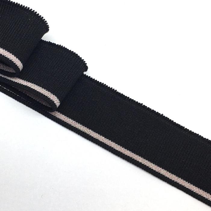 Подвяз, размер 3x80 см, цвет чёрный, полоска нуд люрекс
