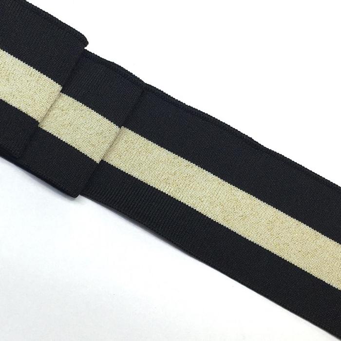 Подвяз, размер 6x80 см, цвет чёрный, бежевый, золото люрекс