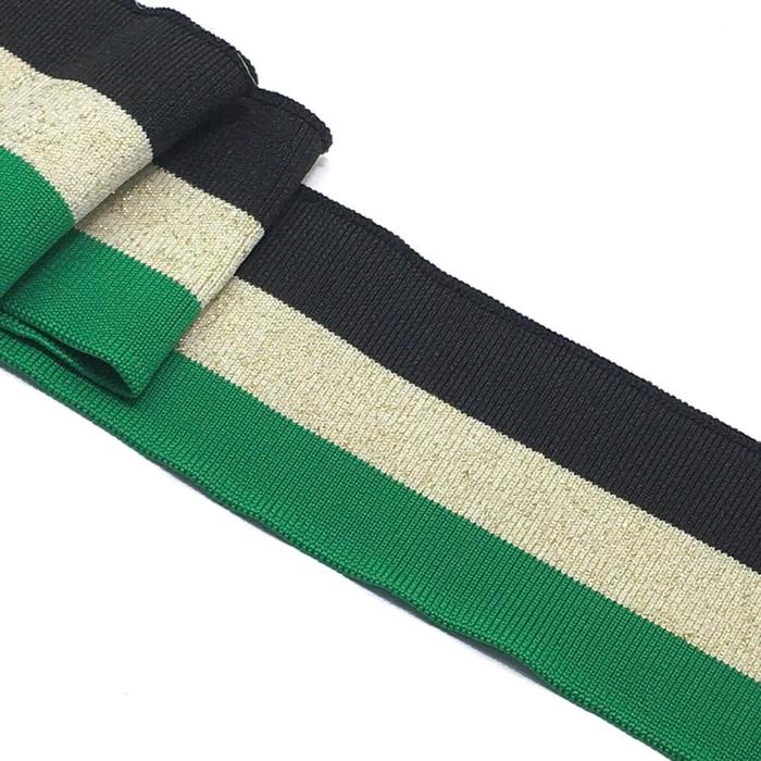 Подвяз, размер 6x80 см, цвет чёрный, зеленый, бежевый, золото люрекс
