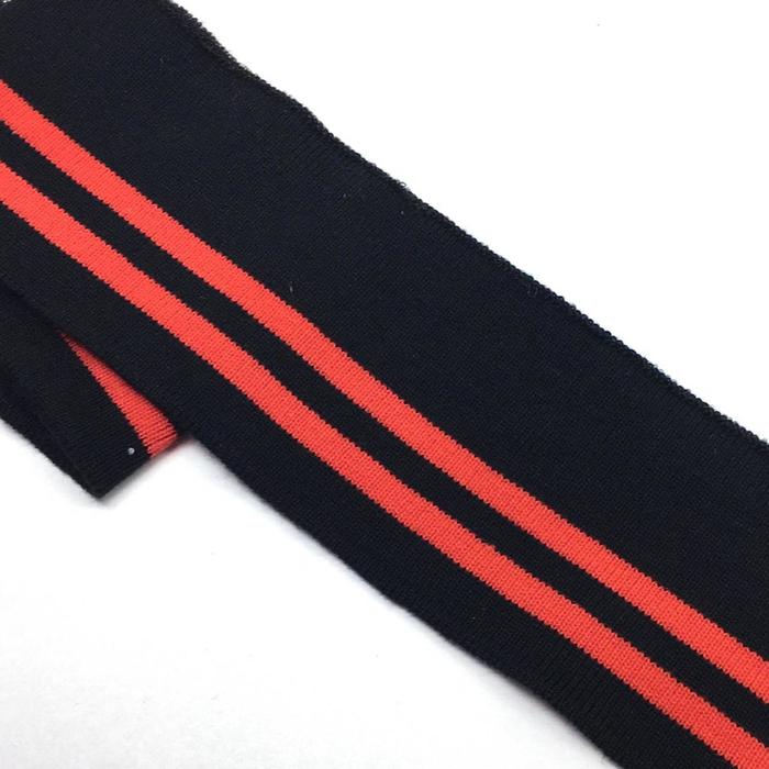 Подвяз, размер 6x80 см, цвет чёрный, красные полосы