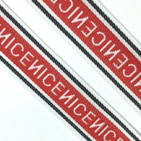 

Тесьма «NICE», размер 2,5 см 1 метр, цвет красный, белый