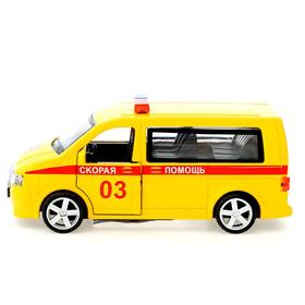 

Машина металлическая «Скорая помощь», открываются двери, инерция