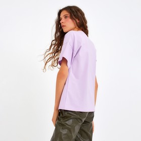 

Футболка женская MINAKU: Basic line цвет сиреневый, размер 44