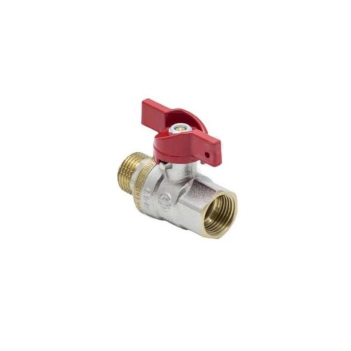 

Кран шаровой Aquasfera Euro 1005-03, 1", PN 25, наружная резьба, бабочка, латунь, никель