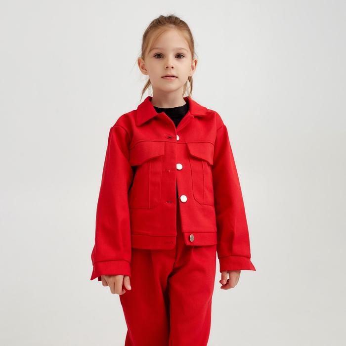Жакет для девочки MINAKU: Casual collection KIDS, цвет красный, рост 116см
