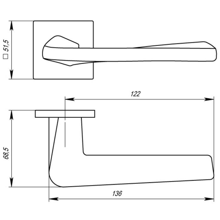 фото Ручка раздельная torso uss mwsc-33, цвет итальянский тисненый armadillo