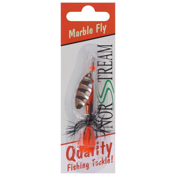 Блесна вращающаяся Marble Fly №2, 7 г, цветsilver black/orange fly