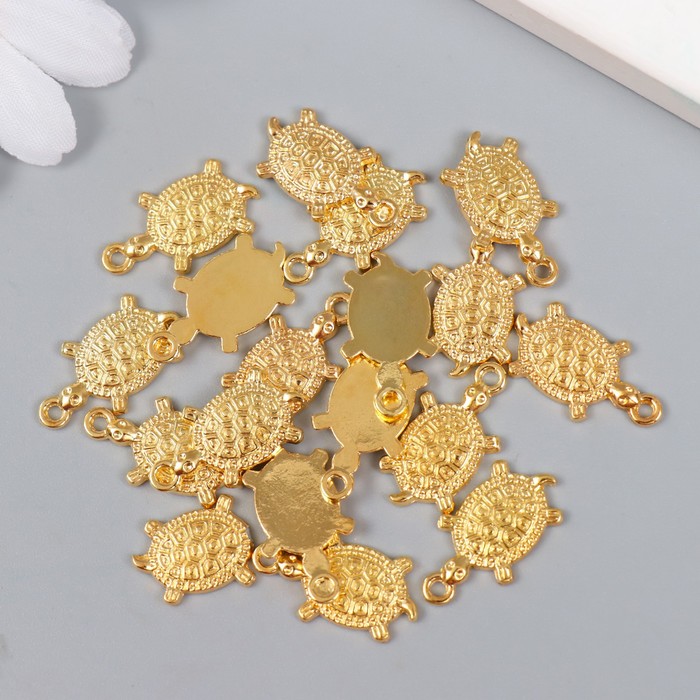 Сувенир металл подвеска "Золотая черепаха" микро 1,1х1,8 см