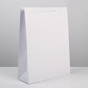 Пакет подарочный ламинированный, упаковка, «Белый», L 28 х 38 х 9 см