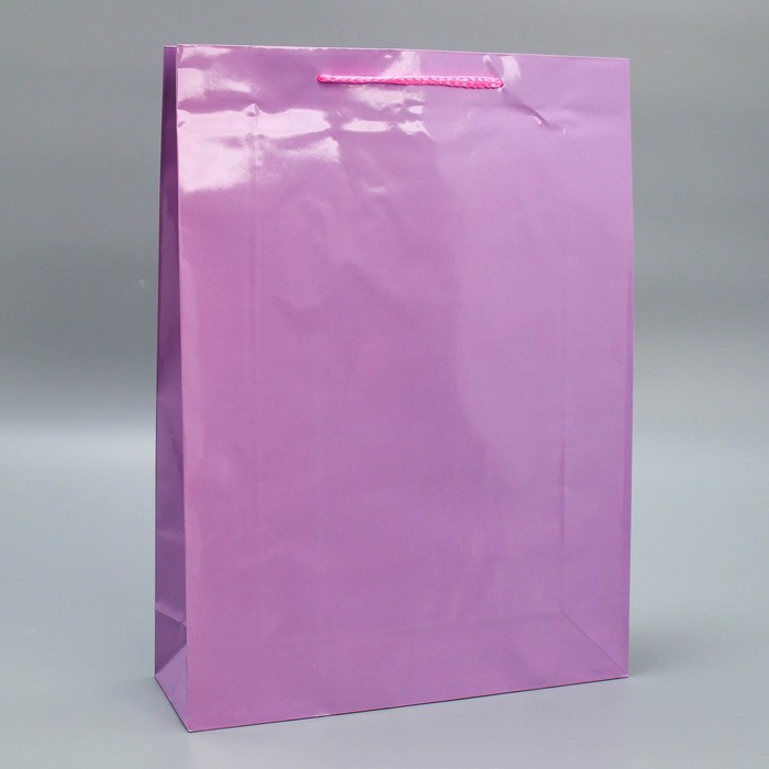 Пакет подарочный ламинированный, упаковка, «Сиреневый», L 28 х 38 х 9 см