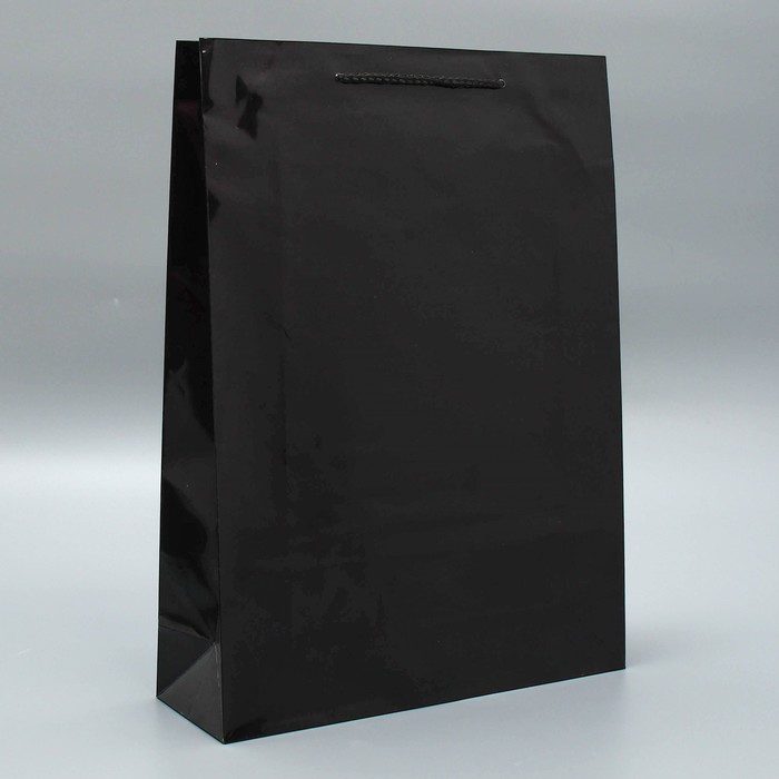 Пакет подарочный ламинированный, упаковка, «Чёрный», L 28 х 38 х 9 см пакет ламинированный джентльмен l 28 х 38 х 9 см