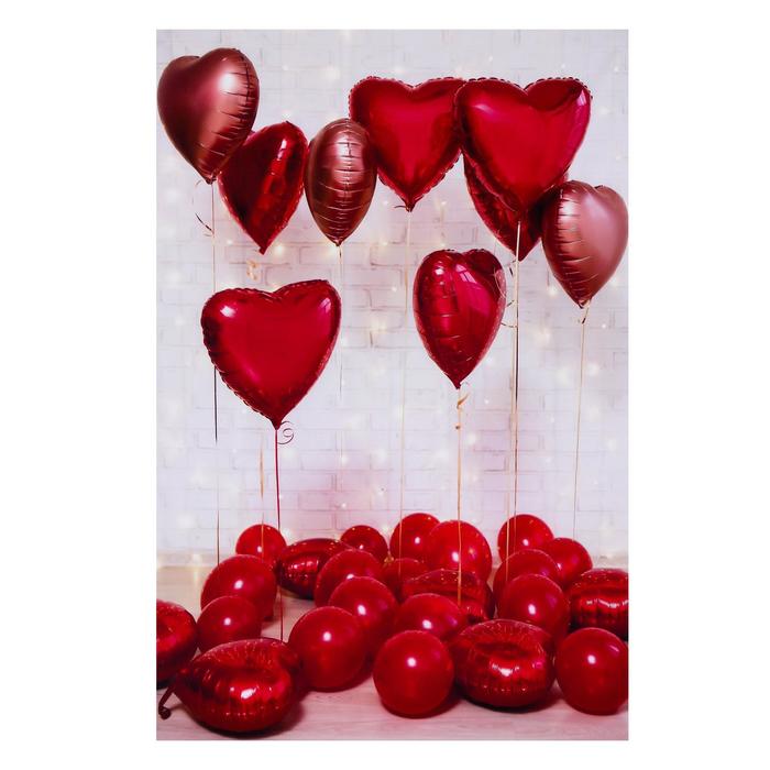 

Фотофон винил "Воздушные шарики в форме сердца" 150х100 см