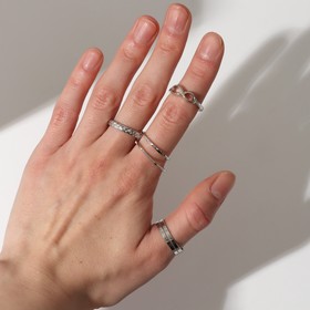 Кольцо набор 5 штук «Идеальные пальчики» тонкость, цвет серебро