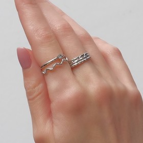 Кольцо набор 5 штук «Идеальные пальчики» свечение, цвет белый в серебре