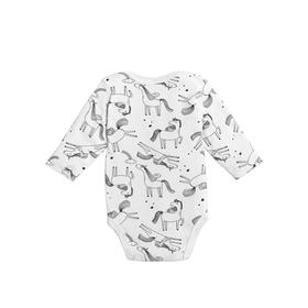 

Боди детское с косынкой нагрудником, принт единороги, рост 68 см, цвет белый