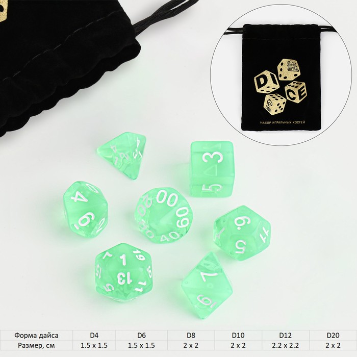 

Набор кубиков для D&D (Dungeons and Dragons, ДнД), серия: D&D, "Время игры. Сияние", 7 шт