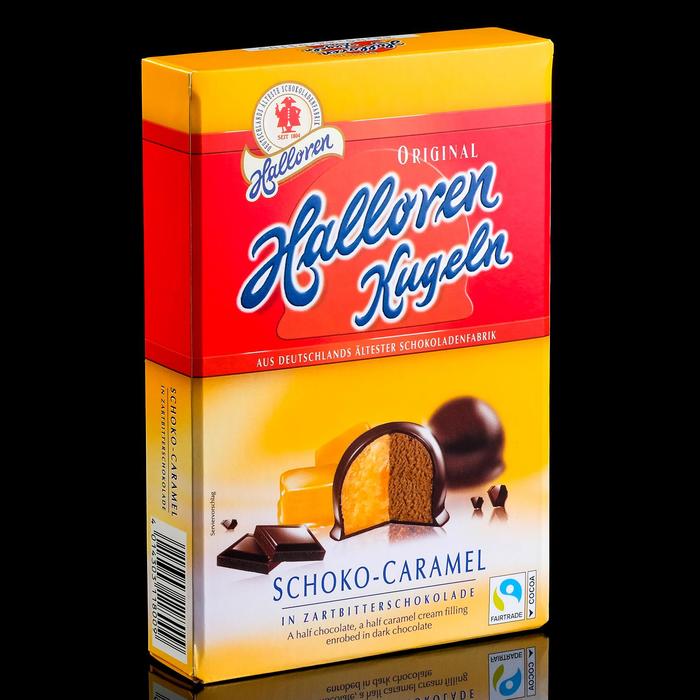 Конфеты Оригинальные шарики Halloren Kugeln карамельно-шоколадные, 125 г