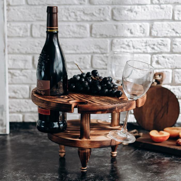 Поднос-столик для вина Mаgistrо, 30×20 см, цельный массив кедра