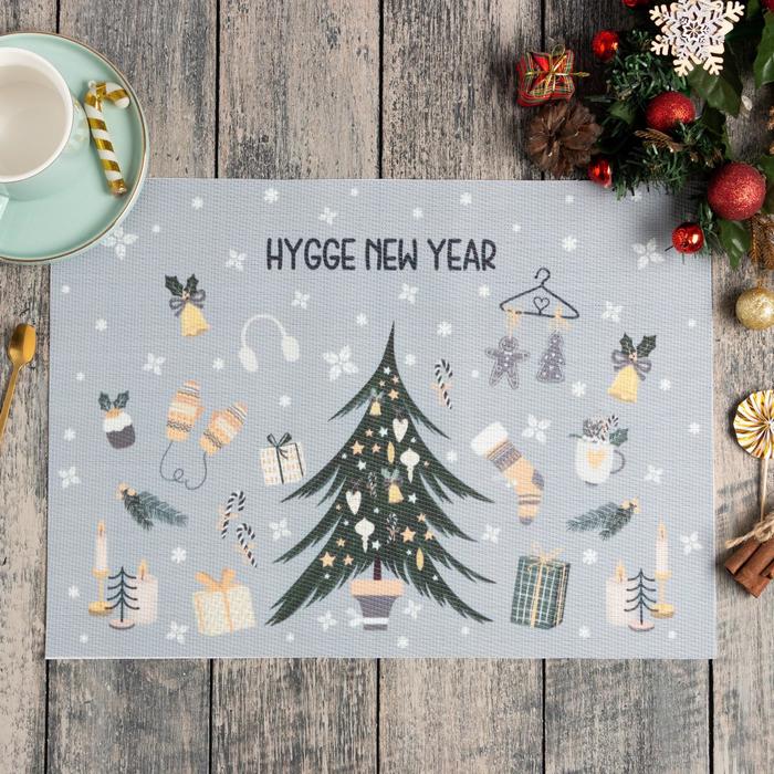 Новогодняя салфетка на стол Hygge New Year ПВХ, 40х29 см новогодняя салфетка на стол рождество пвх 40х29 см