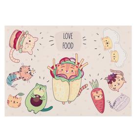 

Салфетка на стол "Love food" ПВХ, 40х29 см