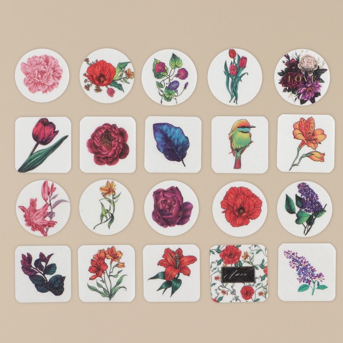 

Наклейки на кальке Flower, 40 шт.