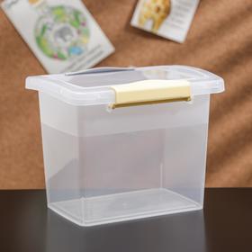 

Ящик для хранения с крышкой и защёлками Laconic mini, 1,6 л, 17×12×13 см, цвет прозрачный/жёлтый-серый