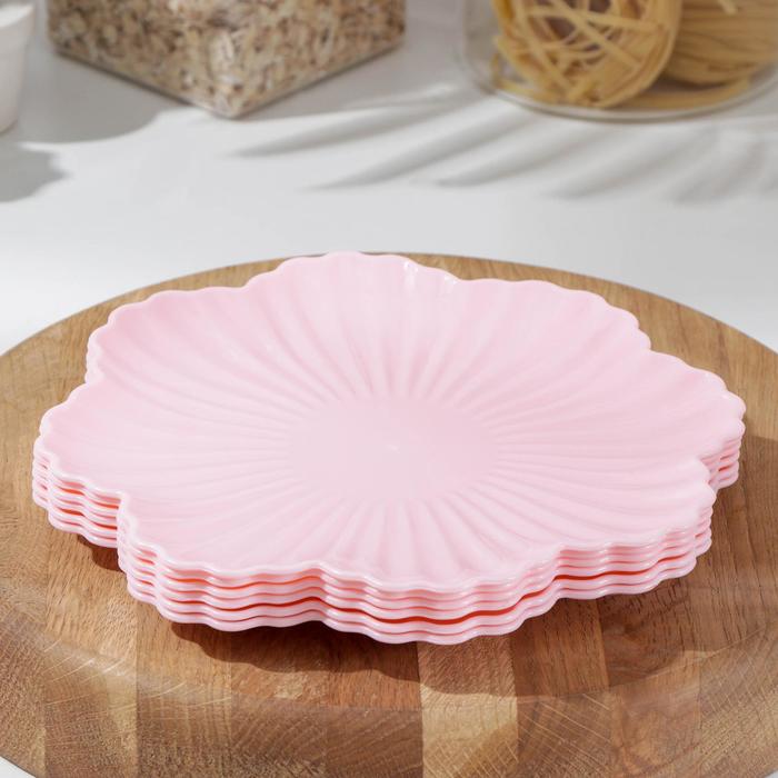 фото Набор фигурных тарелок «незабудка», 6 шт, 20×10 см, цвет микс