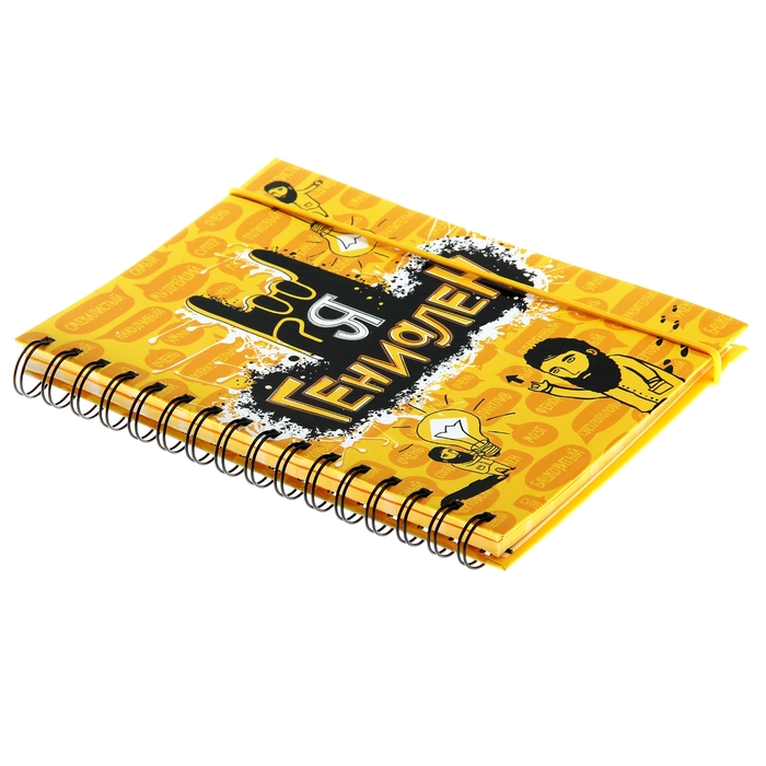 Ежедневник на гребне "Я гениален", твёрдая обложка, А5, 96 листов