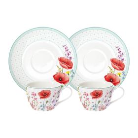 

Чайный набор «Красные маки», 2 чашки 0.24 л, 2 блюдца