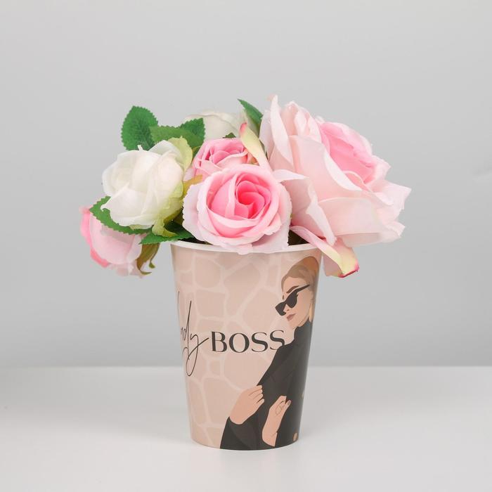 

Стаканчик для цветов «Lady boss», 11 х 9 см