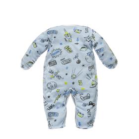 

Комбинезон слип детский с чепчиком шапочкой, рост 74 см, цвет голубой