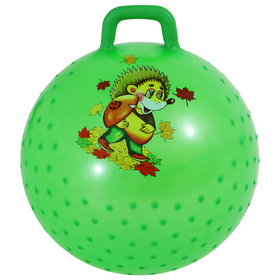 Мяч-прыгун с ручкой «Девчонки и Мальчишки», массажный, d=55 см, 420 г, цвета МИКС