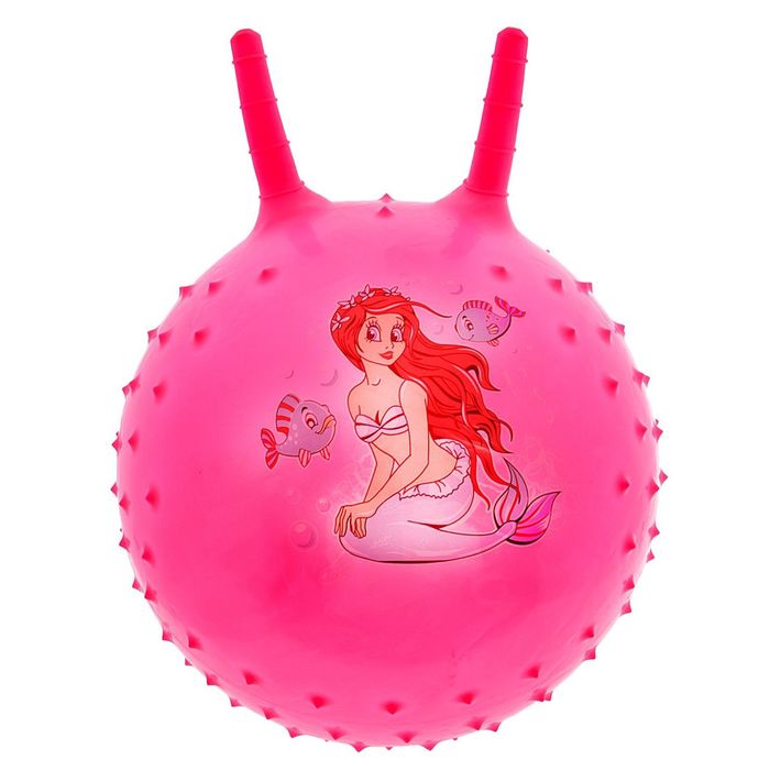 Мяч-попрыгун с рожками "Девчонки и Мальчишки" массажный, d=45 см, 350 гр, МИКС