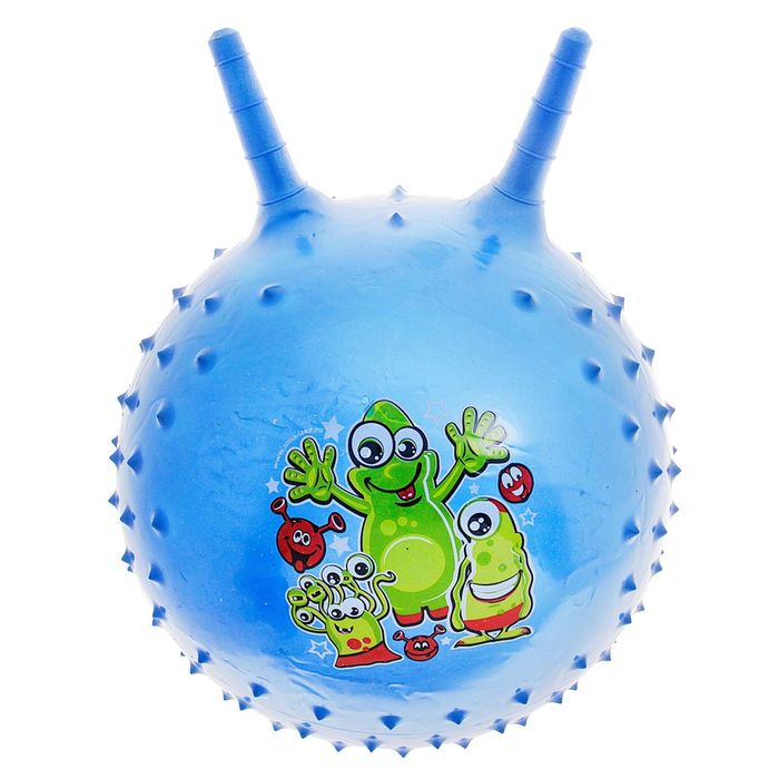 Мяч-попрыгун с рожками "Девчонки и Мальчишки" массажный, d=45 см, 350 гр, МИКС
