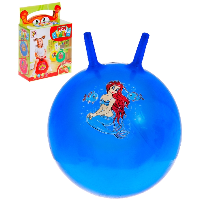 Мяч-попрыгун с рожками "Девчонки и Мальчишки", d=45 см, 350 гр, МИКС