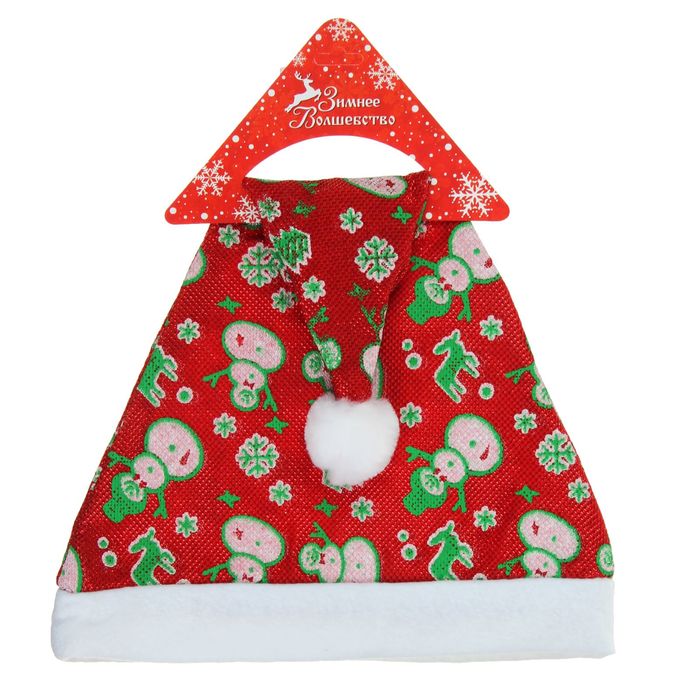 Новогодний колпак "Весёлые снеговики"