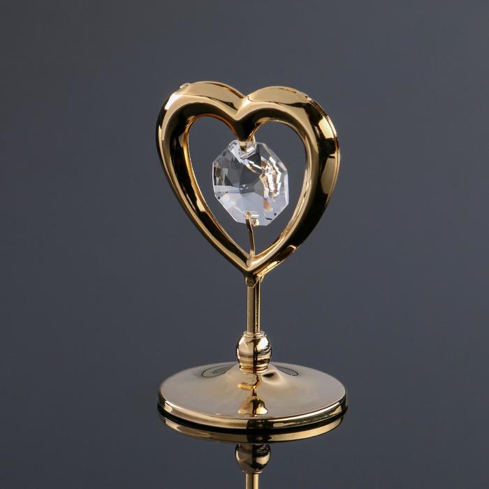 Сувенир «Сердце мини, с кристаллами мини мост сувенир