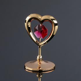 Сувенир «Сердце" мини, с красным кристаллом