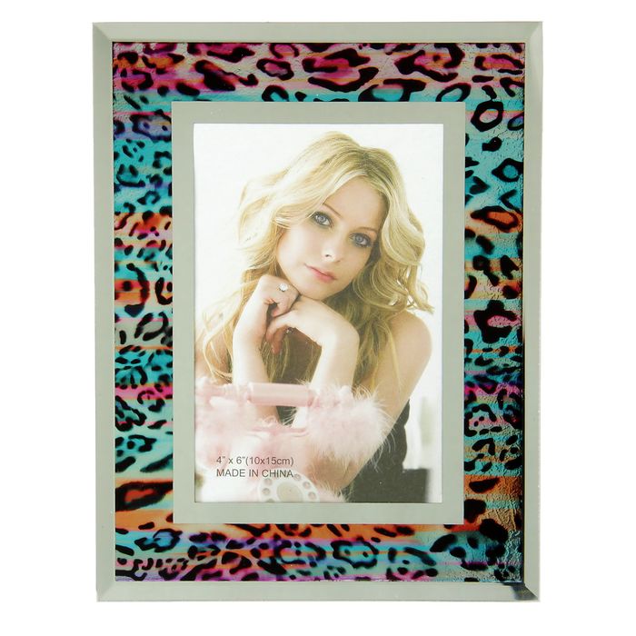 Фоторамка перламутровый блеск "Радуга сафари" 10х15 см